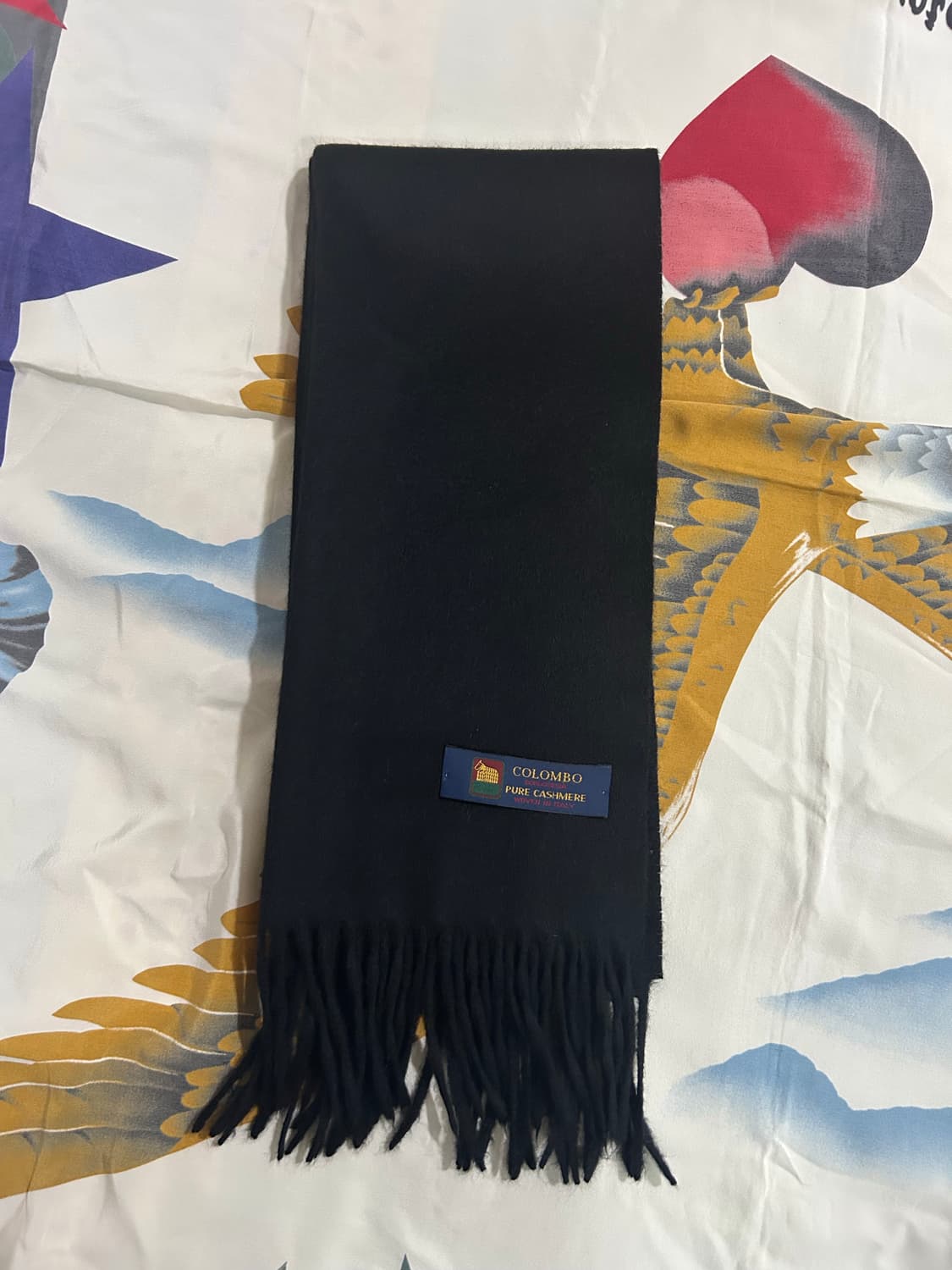 콜롬보 퓨어캐시미어 블랙머플러 상품이미지1