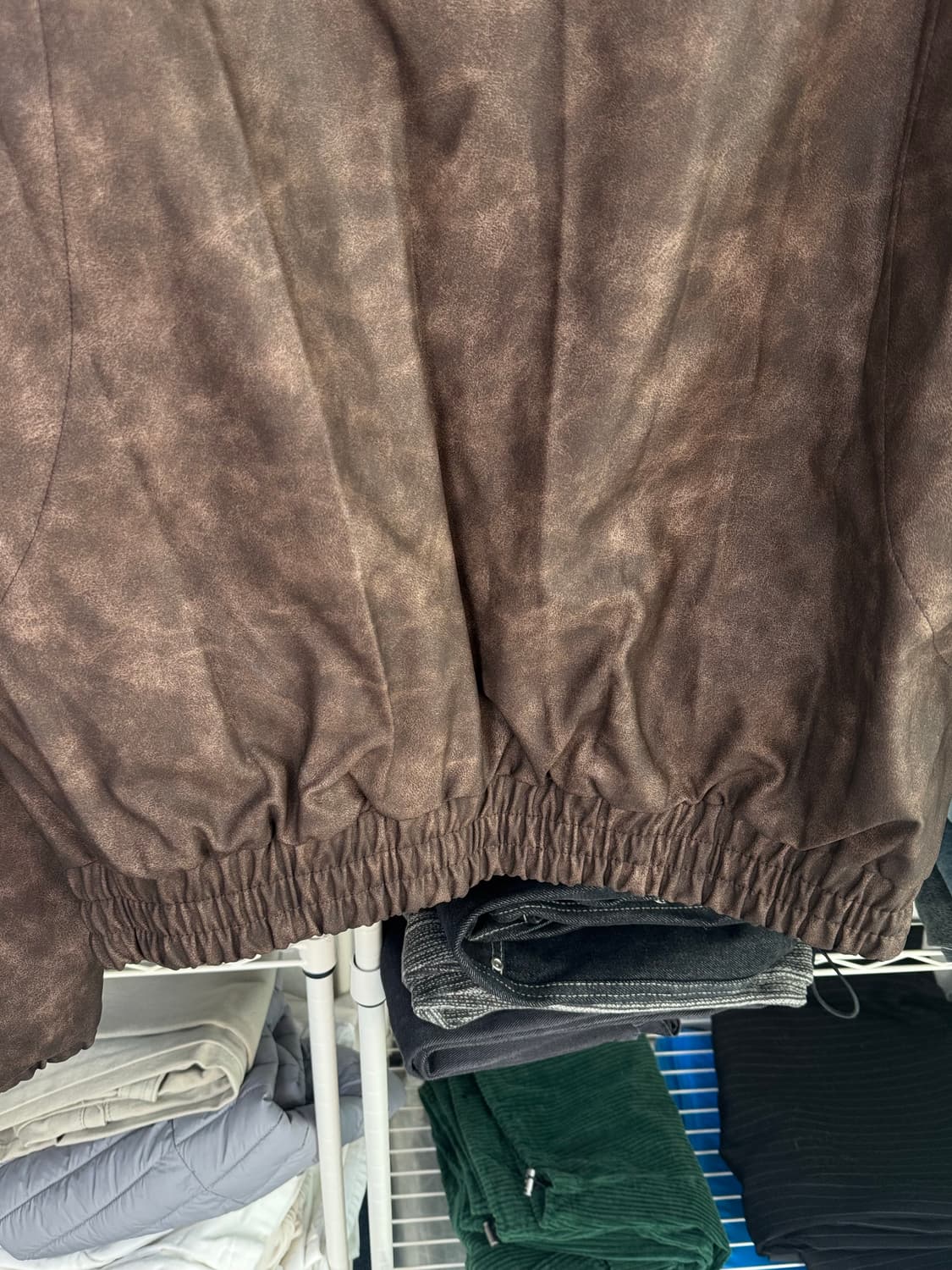 브라운 빈티지워싱레더자켓 상품이미지4