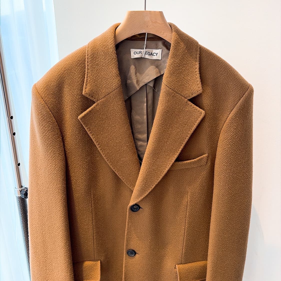 (정품/새상품) 아워레가시 남성 카멜 헤링본 돌핀 코트 상품이미지2