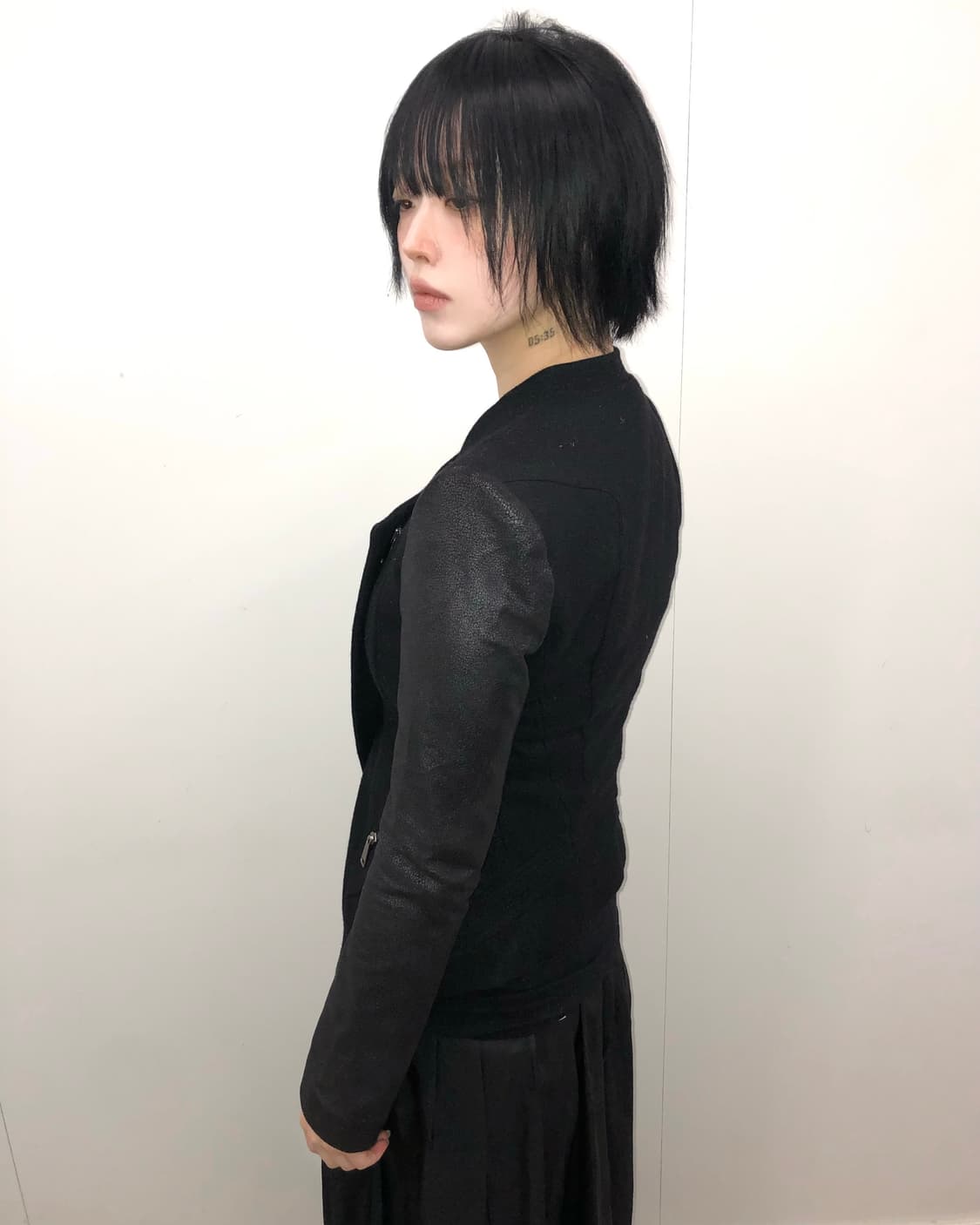 블랙 울 레더 자켓 상품이미지3