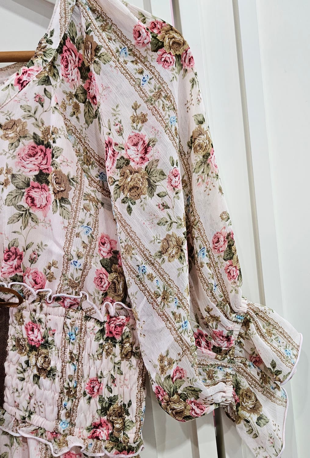 빈티지 플라워 핑크 원피스 상품이미지4