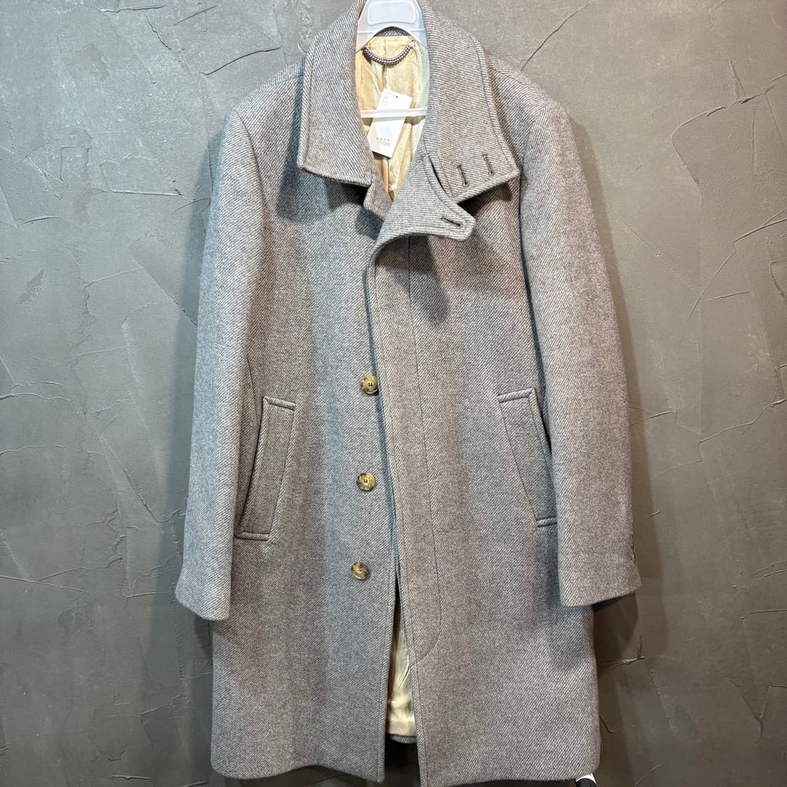 [48] KENZO 겐조 헤링본 울 코트 상품이미지1