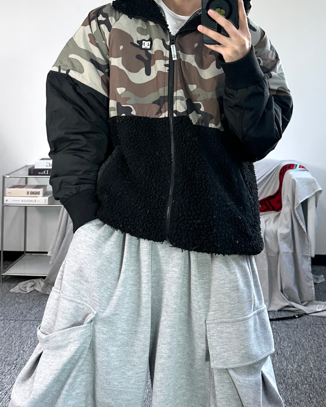 DC 카모 플리스 후드 자켓 M 상품이미지3