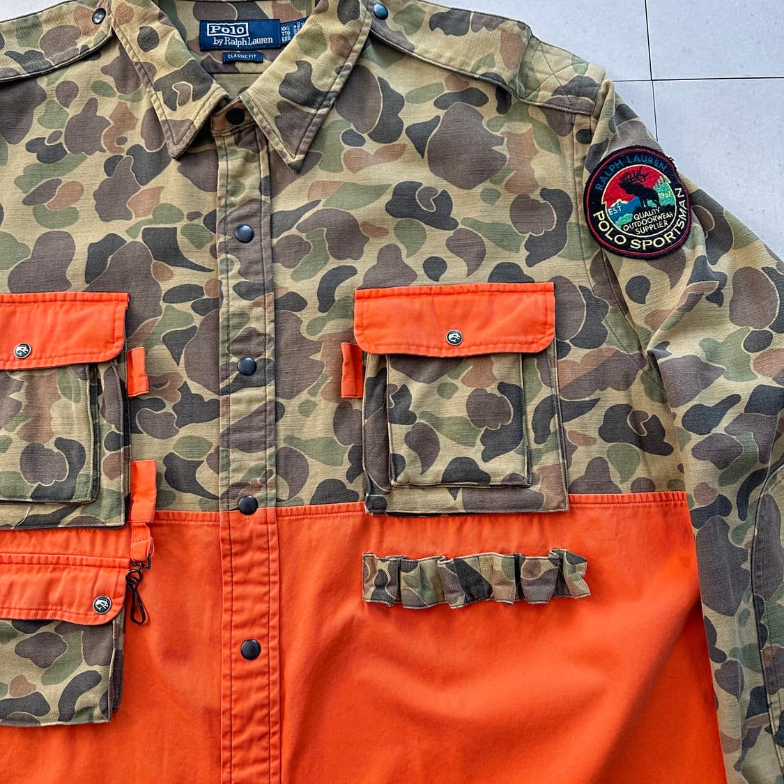 폴로 랄프로렌 스포츠맨 카모 오렌지 헌팅 셔츠 QR인증  상품이미지2