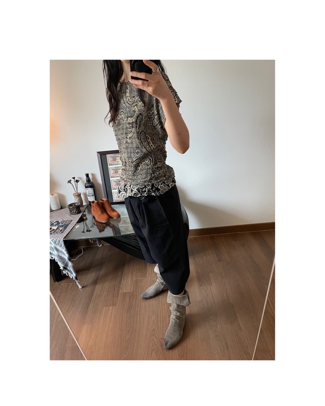 patterned wrinkle top 상품이미지2