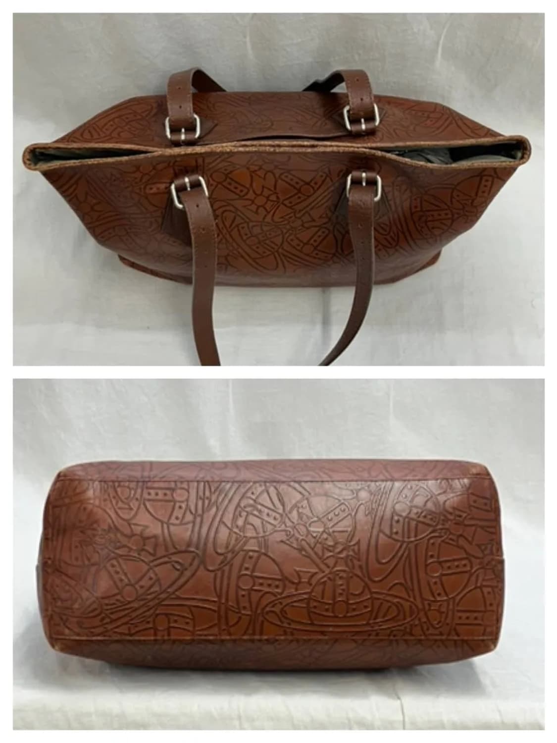 비비안 웨스트우드 로고 패턴 가죽 토트백 상품이미지5