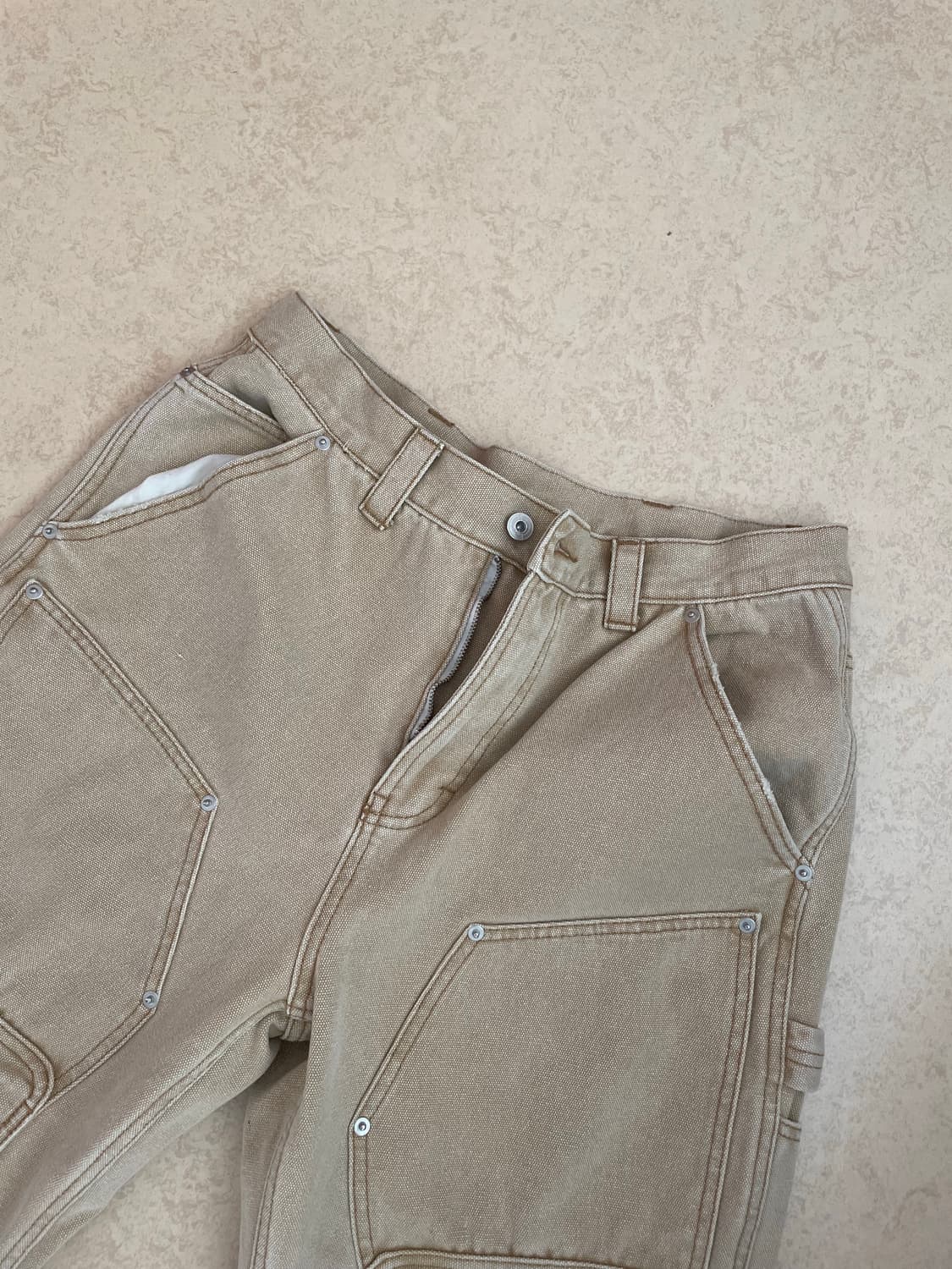 인세인개러지 더블니 워크팬츠 베이지 상품이미지6