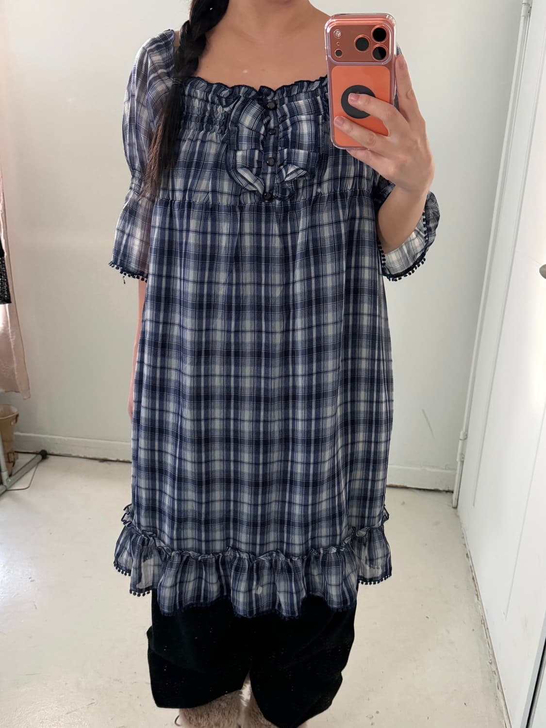 일본빈티지 그런지룩 체크 원피스 상품이미지3