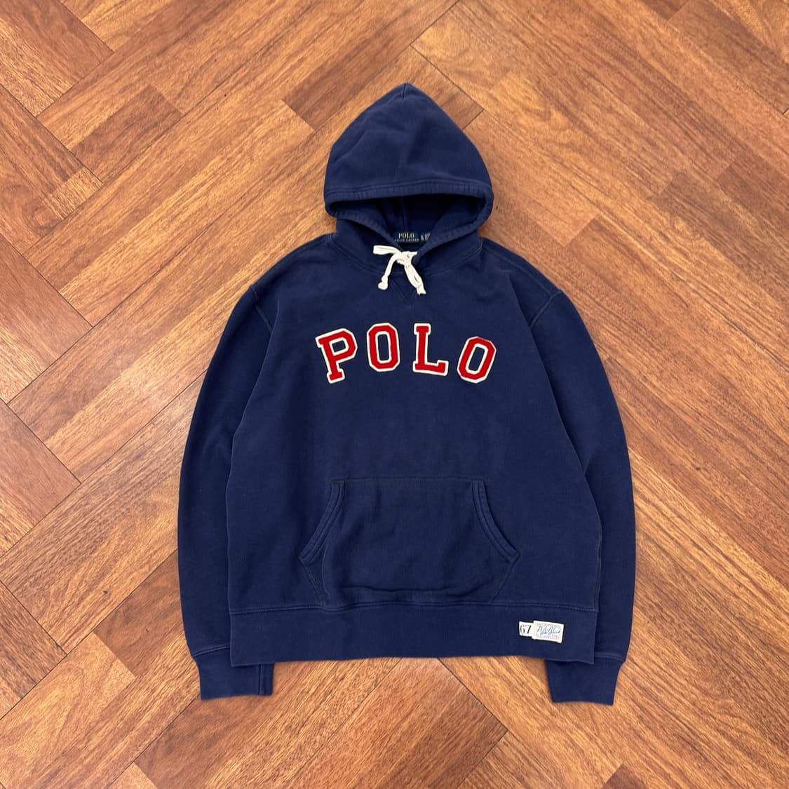 XL 폴로 랄프로렌 빅로고 네이비 후드 티셔츠(안감기모) 상품이미지1