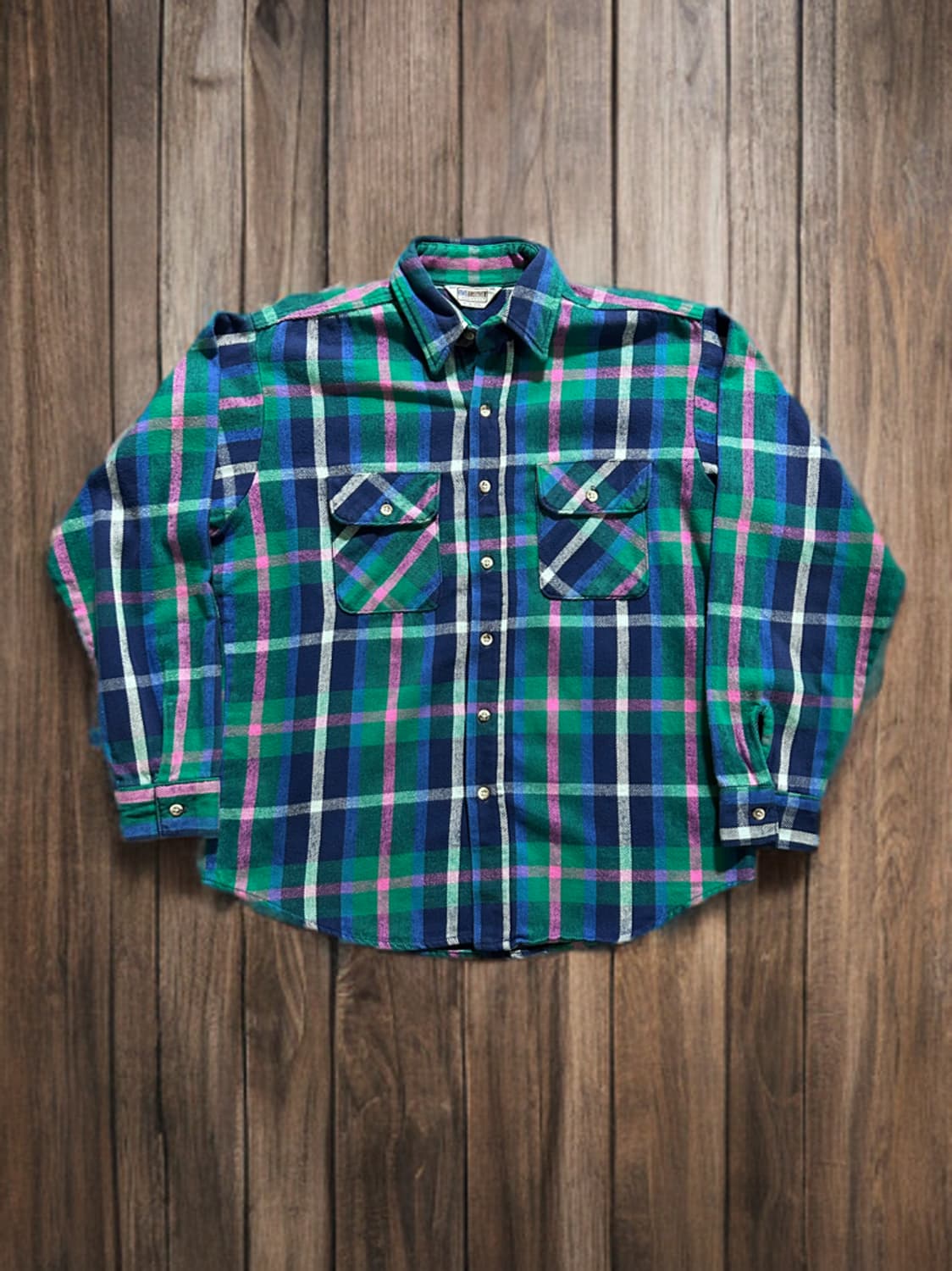 7~80s Five Brother 플란넬 체크 셔츠 Made in USA 상품이미지1