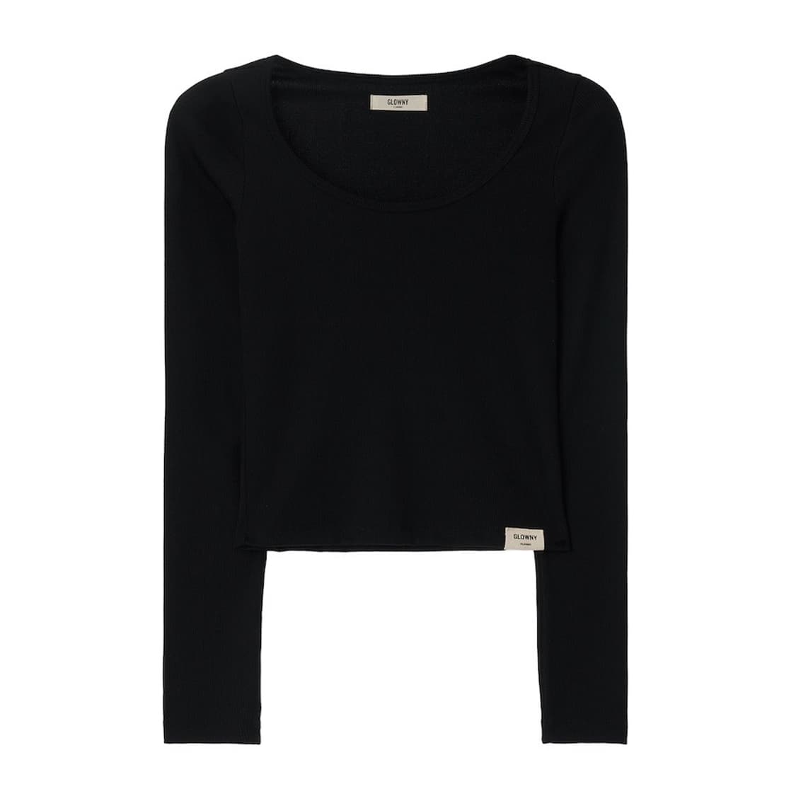 glowny 글로니 클래식 립 스쿱 롱 슬리브 블랙 상품이미지6