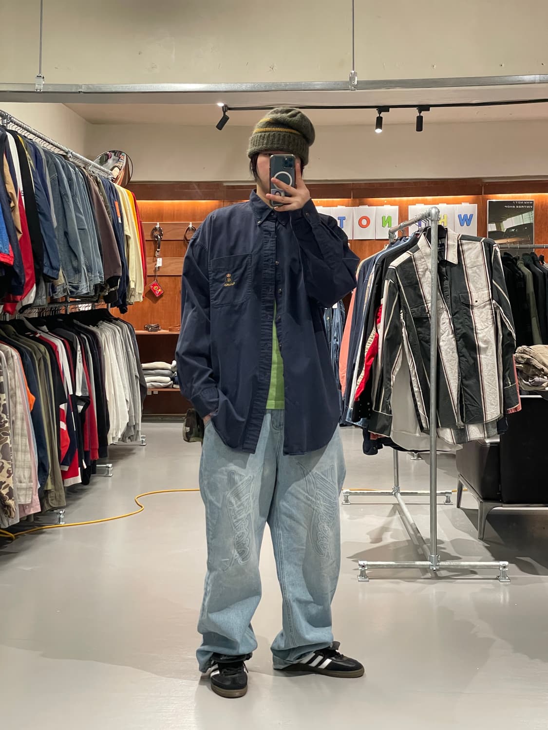 CHAPS 옥스퍼드 코튼 셔츠 (navy) 상품이미지1