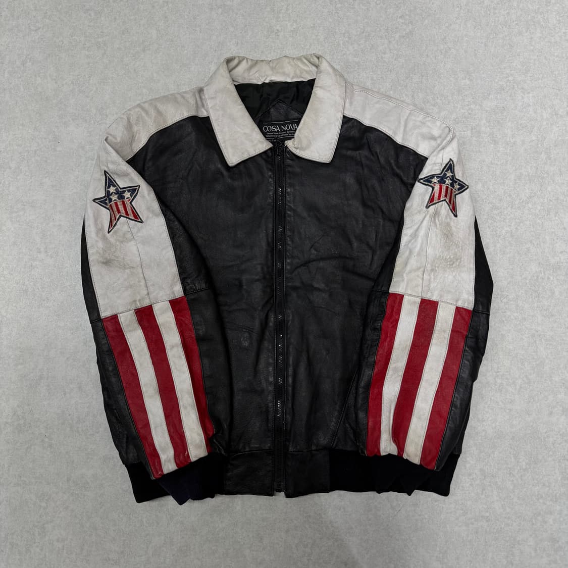 USA 성조기 더티워싱 가죽자켓 상품이미지4