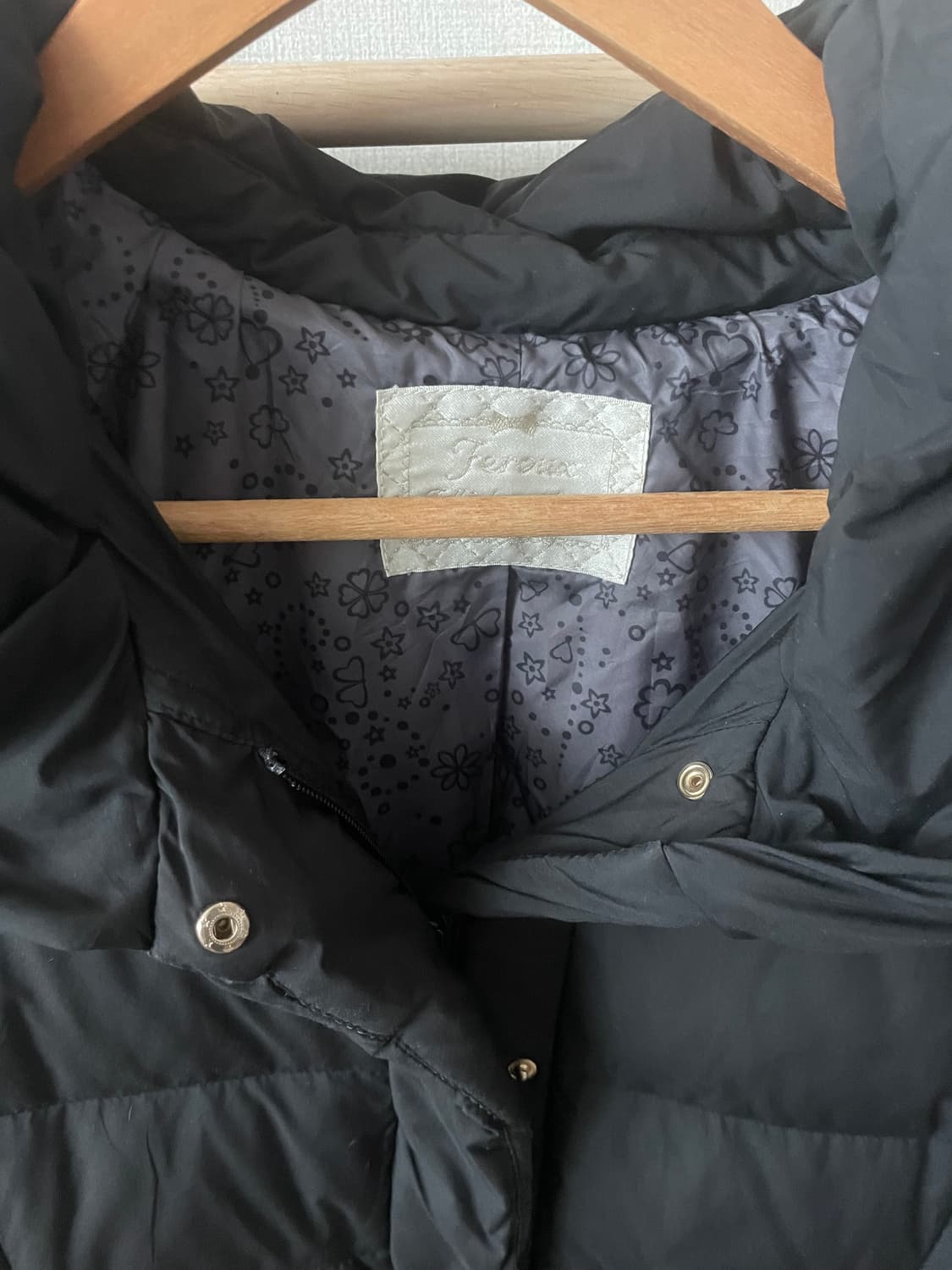 모리걸 빈티지 블랙 눈꽃 롱 패딩 🖤🤍 상품이미지2