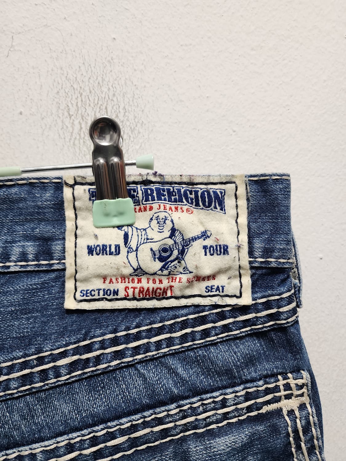 USA 트루릴리젼 y2k 스티치 데님 팬츠 상품이미지5