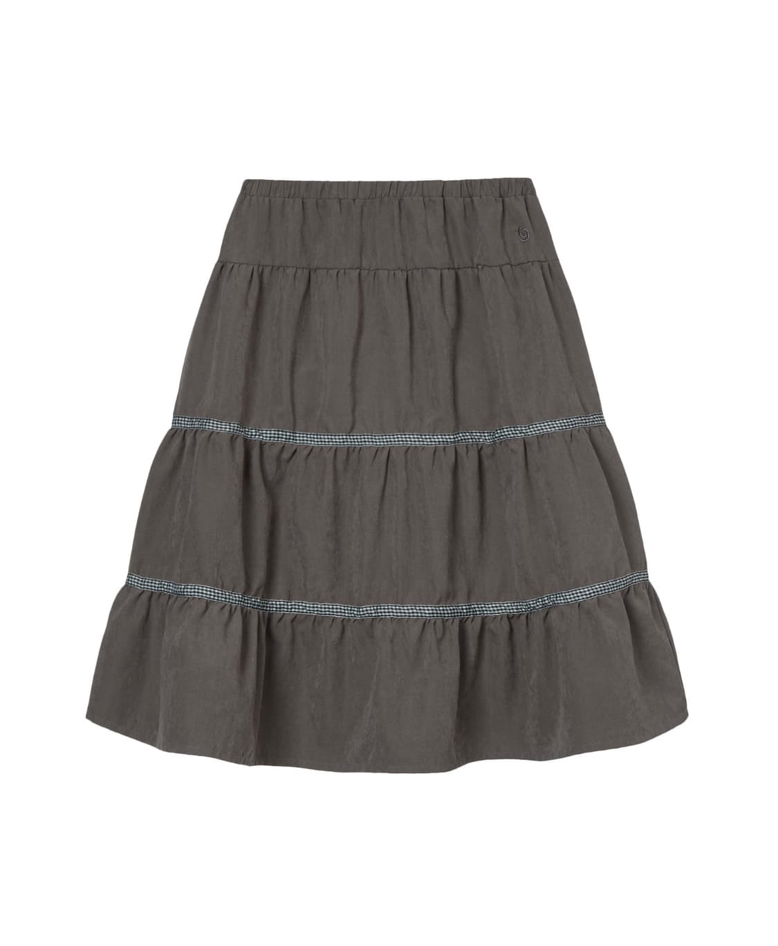 aeae - check midi tiered skirt (brown) 상품이미지1