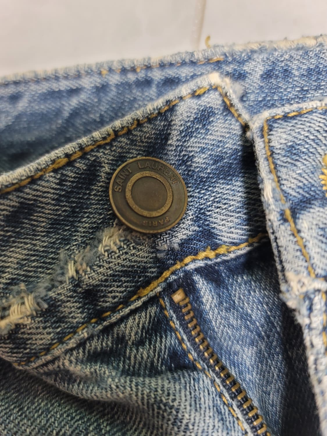 입생로랑 데미지드 데님 청바지 허리단면38 기장109 상태굿
 상품이미지2