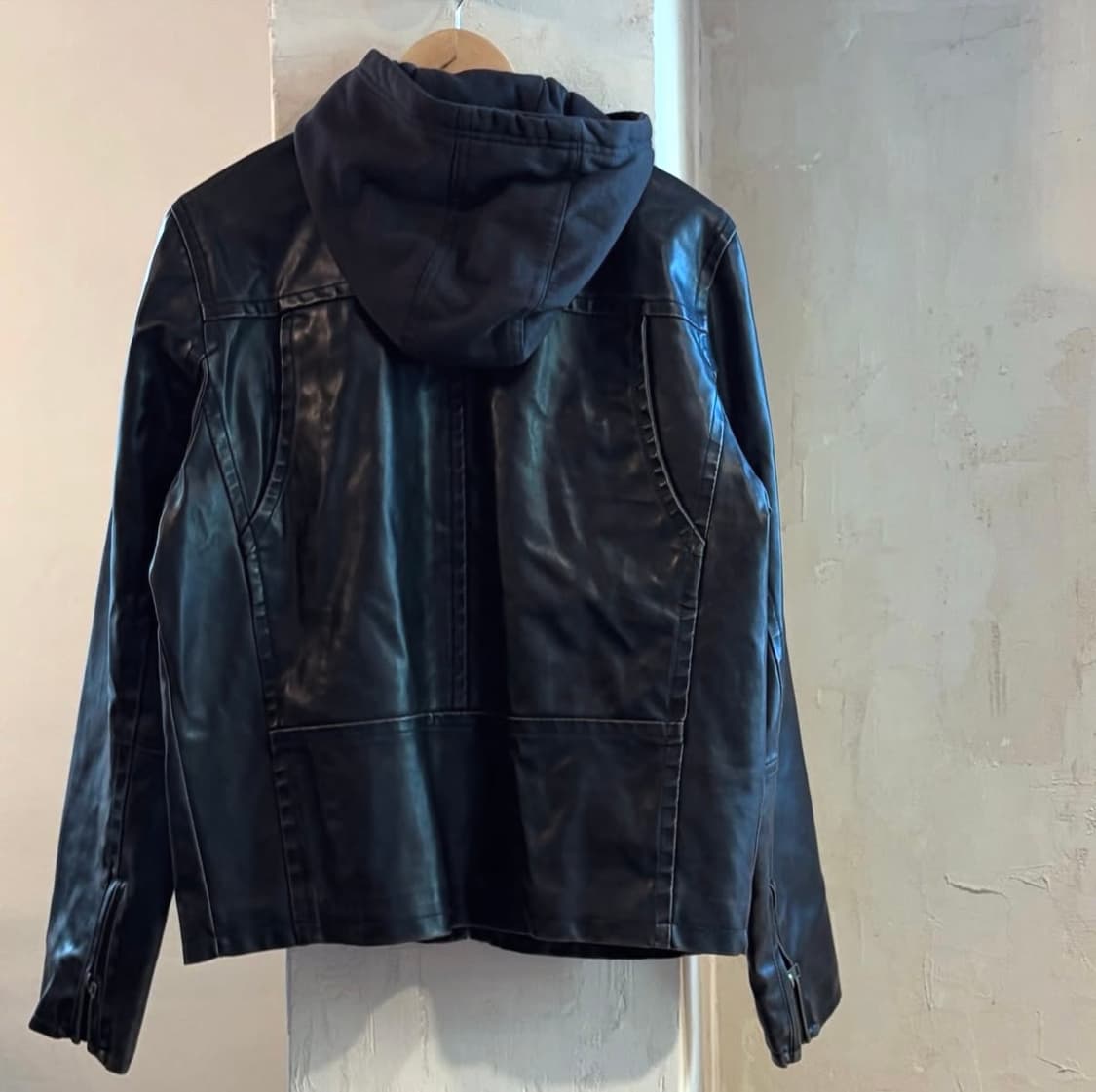 리바이스 후드 레더 바이커 자켓 상품이미지3