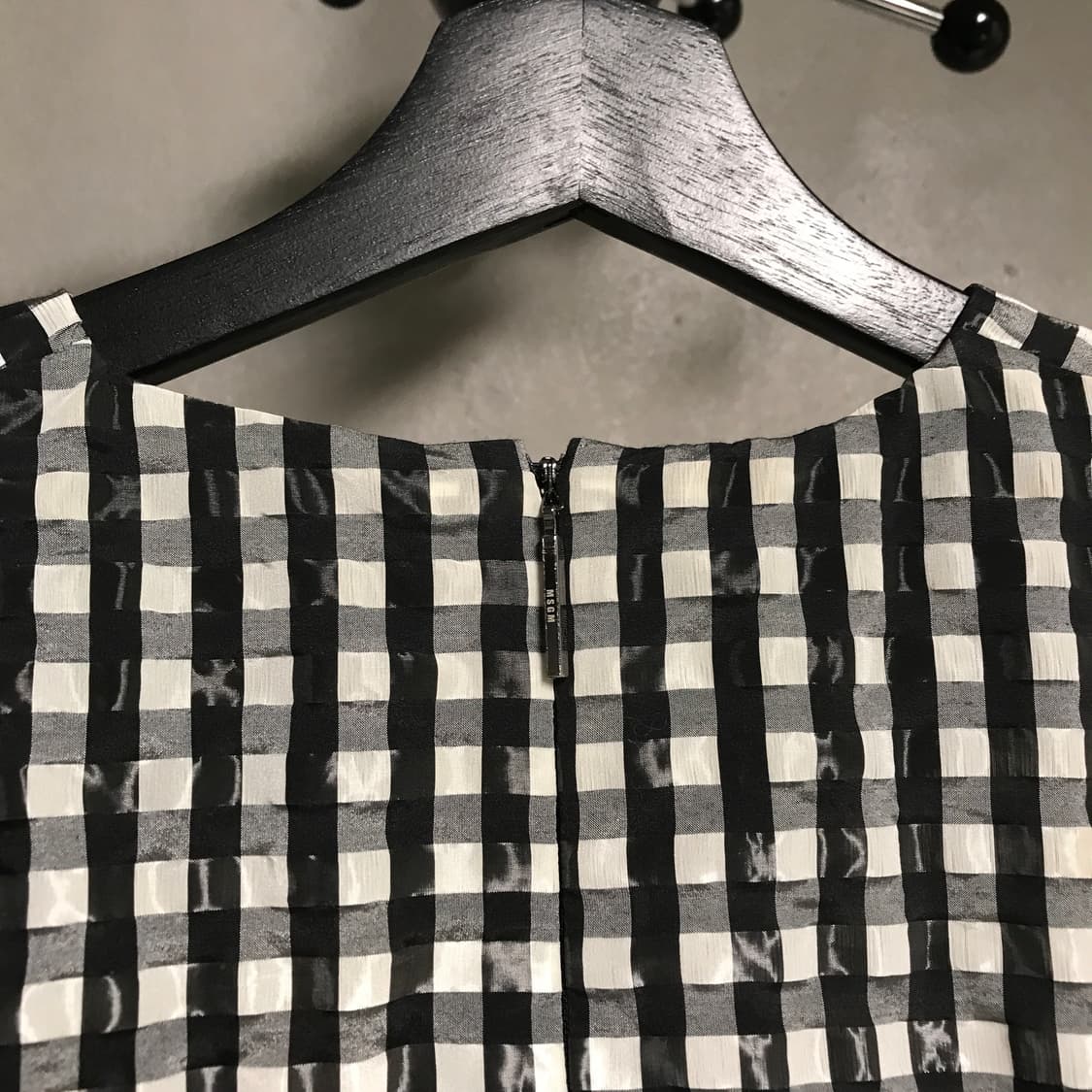 MSGM 깅엄체크 반팔 블라우스 42(W) 상품이미지6