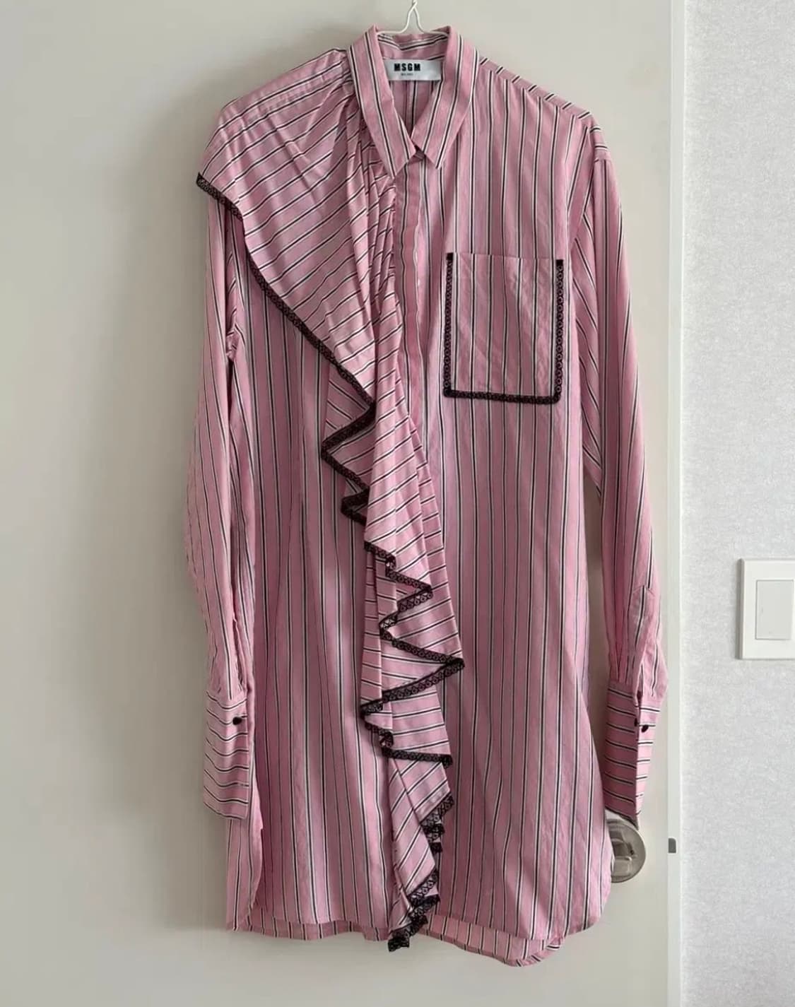 MSGM 러플 디테일 셔츠 드레스 상품이미지1