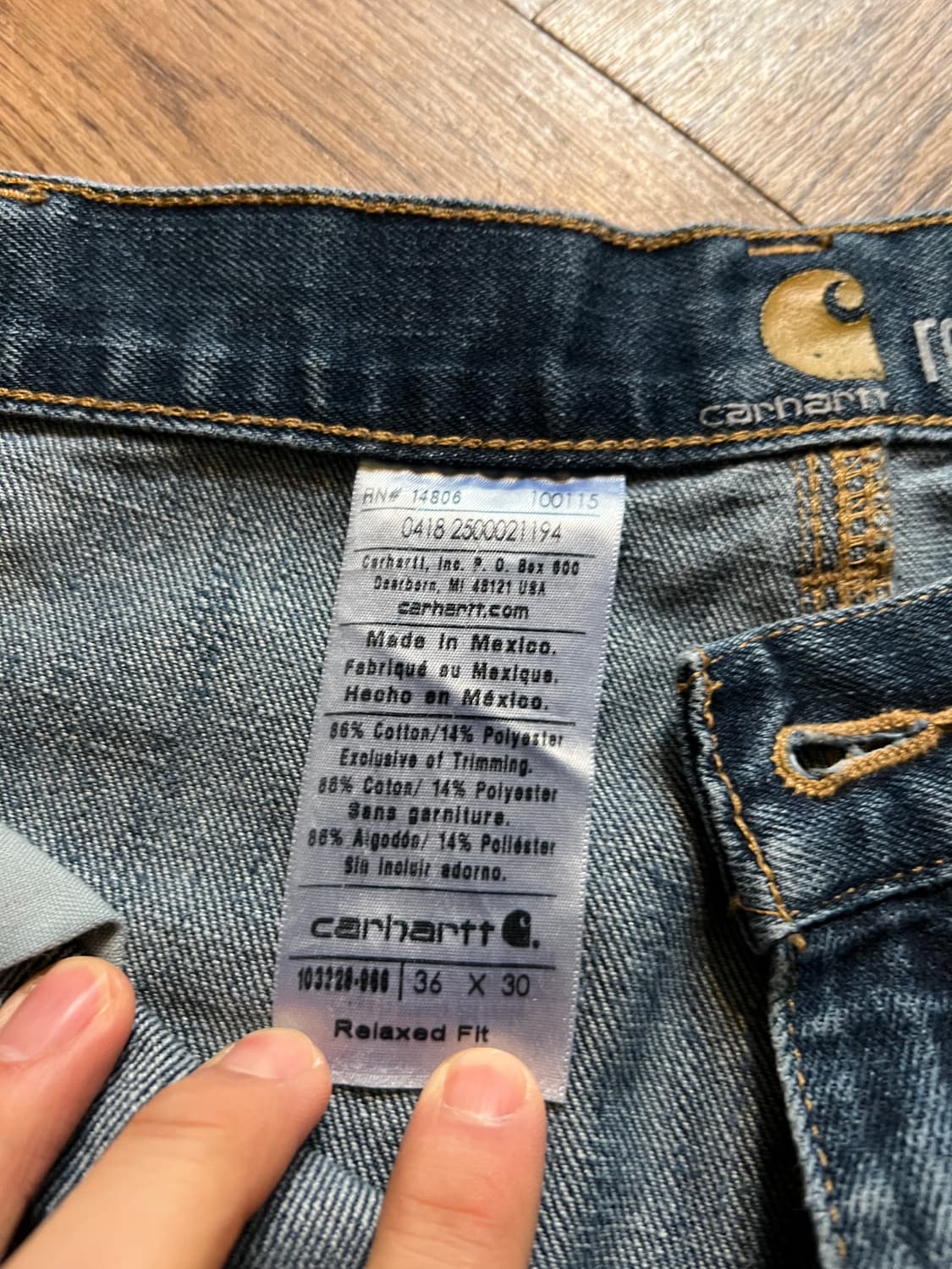 [36]칼하트 USA 더티워싱 더블니 워크 데님 팬 상품이미지9