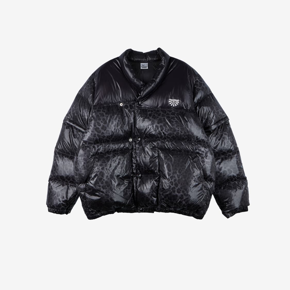 (2) ECRU 스탠드얼론 레오파드 패턴 나일론 구스다운 점퍼 상품이미지2