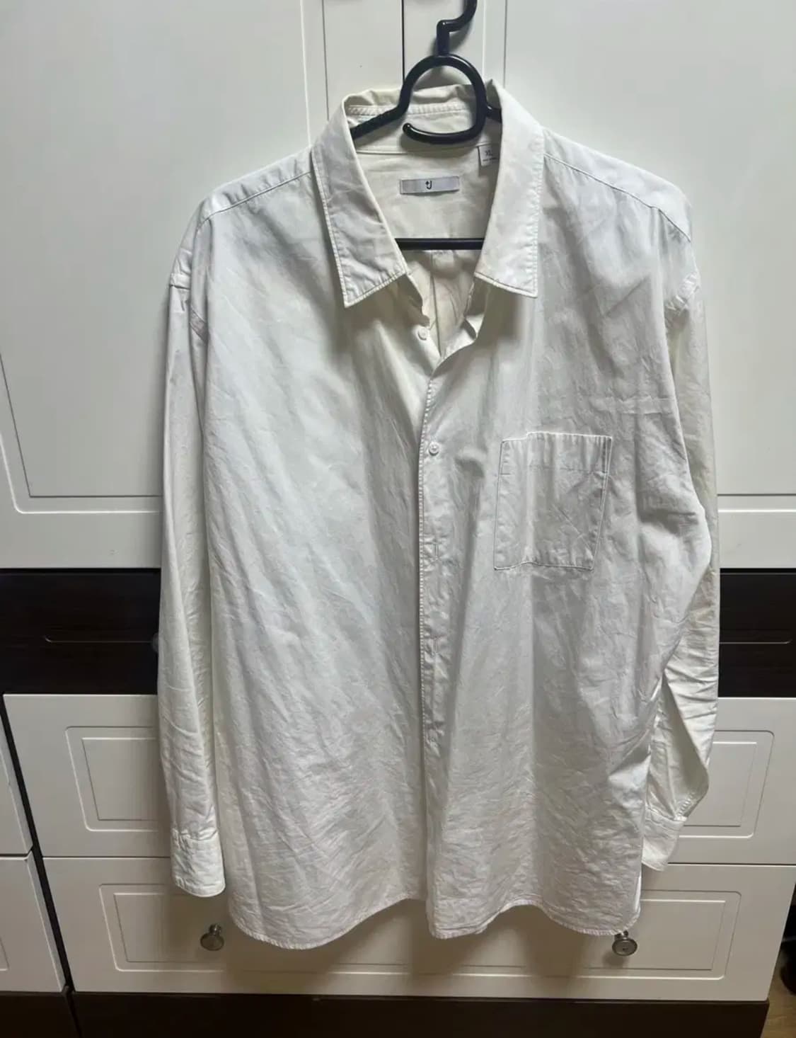 유니클로 질샌더 +j/20fw 수피마코튼 레귤러피트셔츠 화이트/XL 상품이미지1