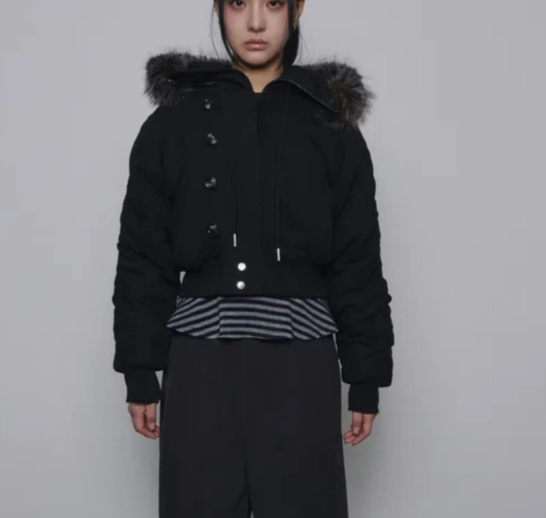 슬릭글로우 퍼 후드 패딩 s 상품이미지2