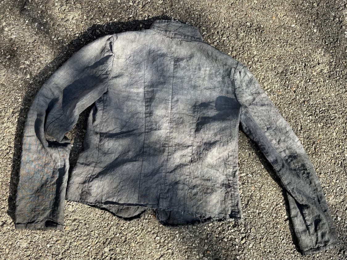 Hand dyed asymmetrical linen jacket 상품이미지4