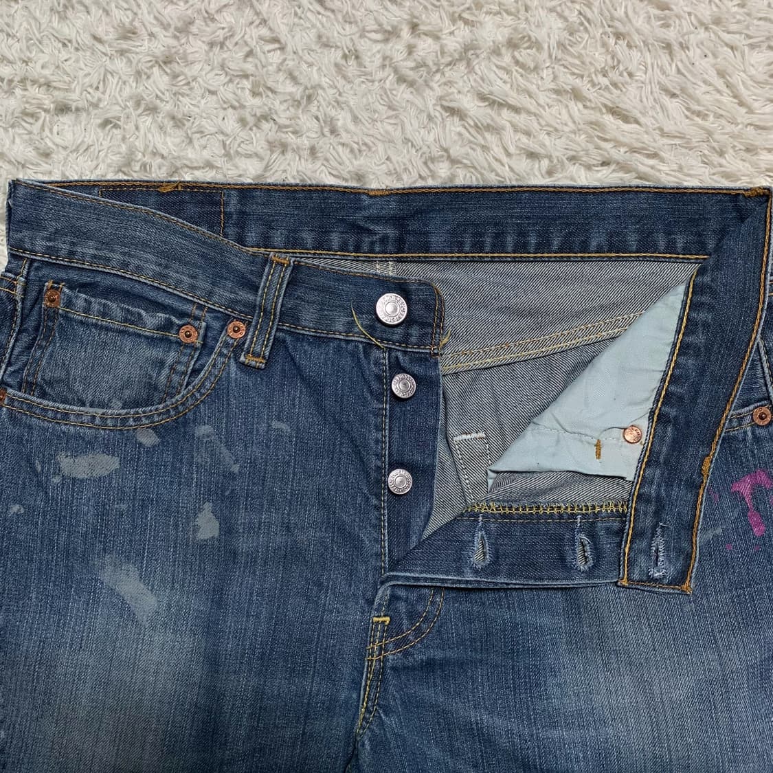 [31] 00's 리바이스 501 페인팅 데님팬츠 00501-0340 상품이미지4