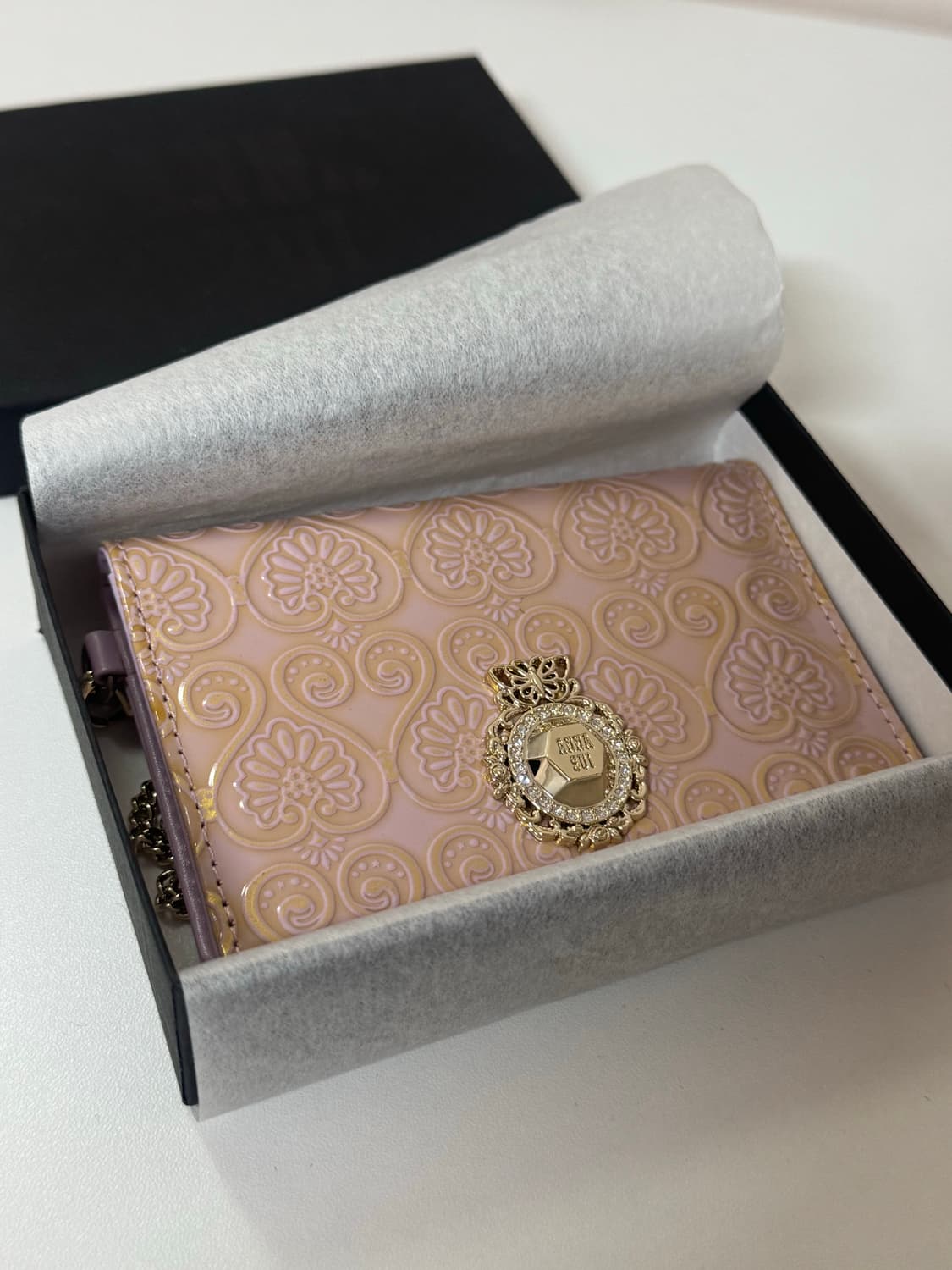 빈티지 안나수이 에나멜 카드지갑 연보라 핑크 상품이미지1