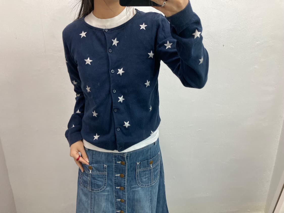 H&M 별무늬 네이비 가디건 상품이미지1