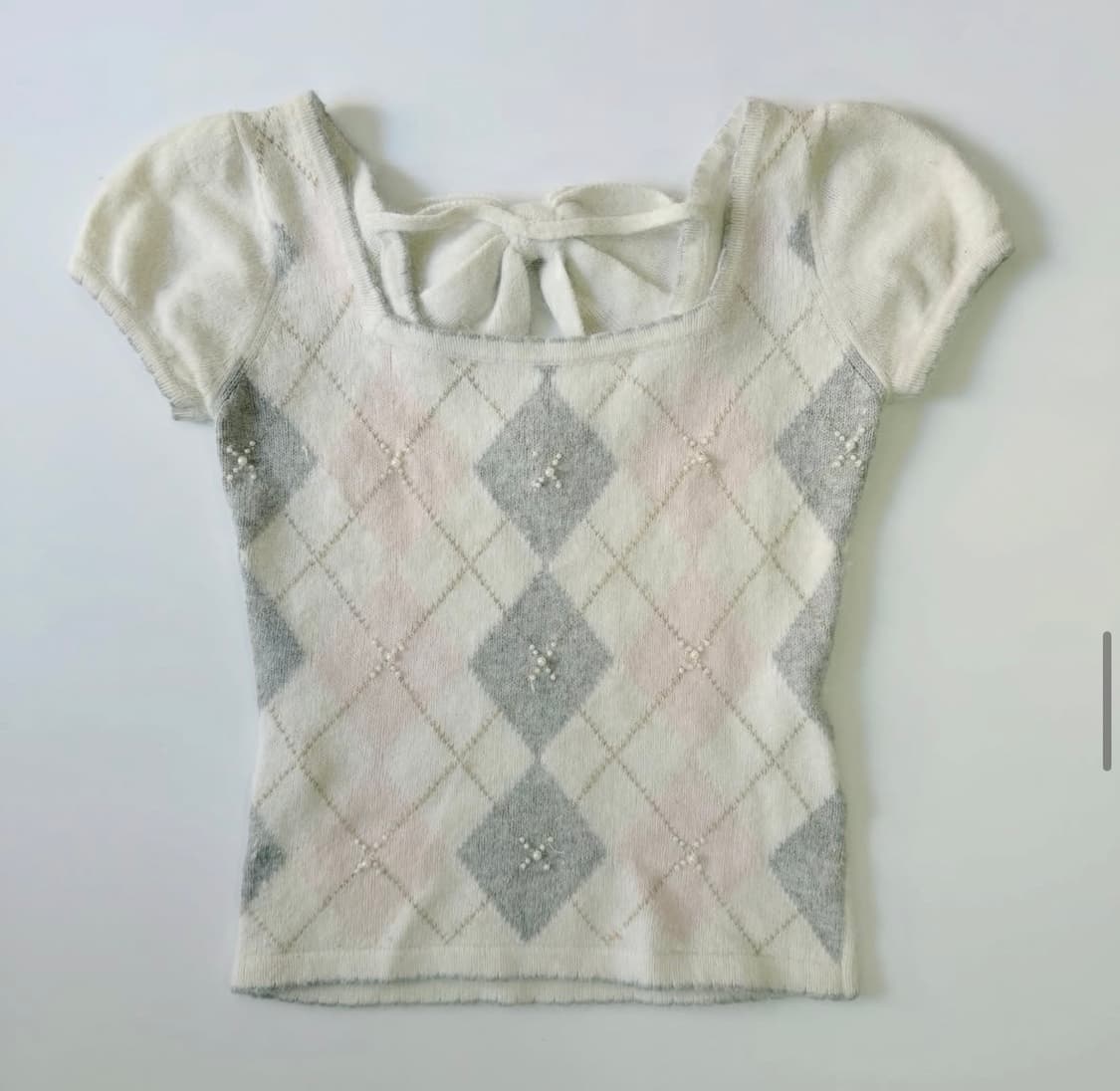 세실맥비  아가일 로걀탑 리본 진주 빈티지 희귀 상품이미지1