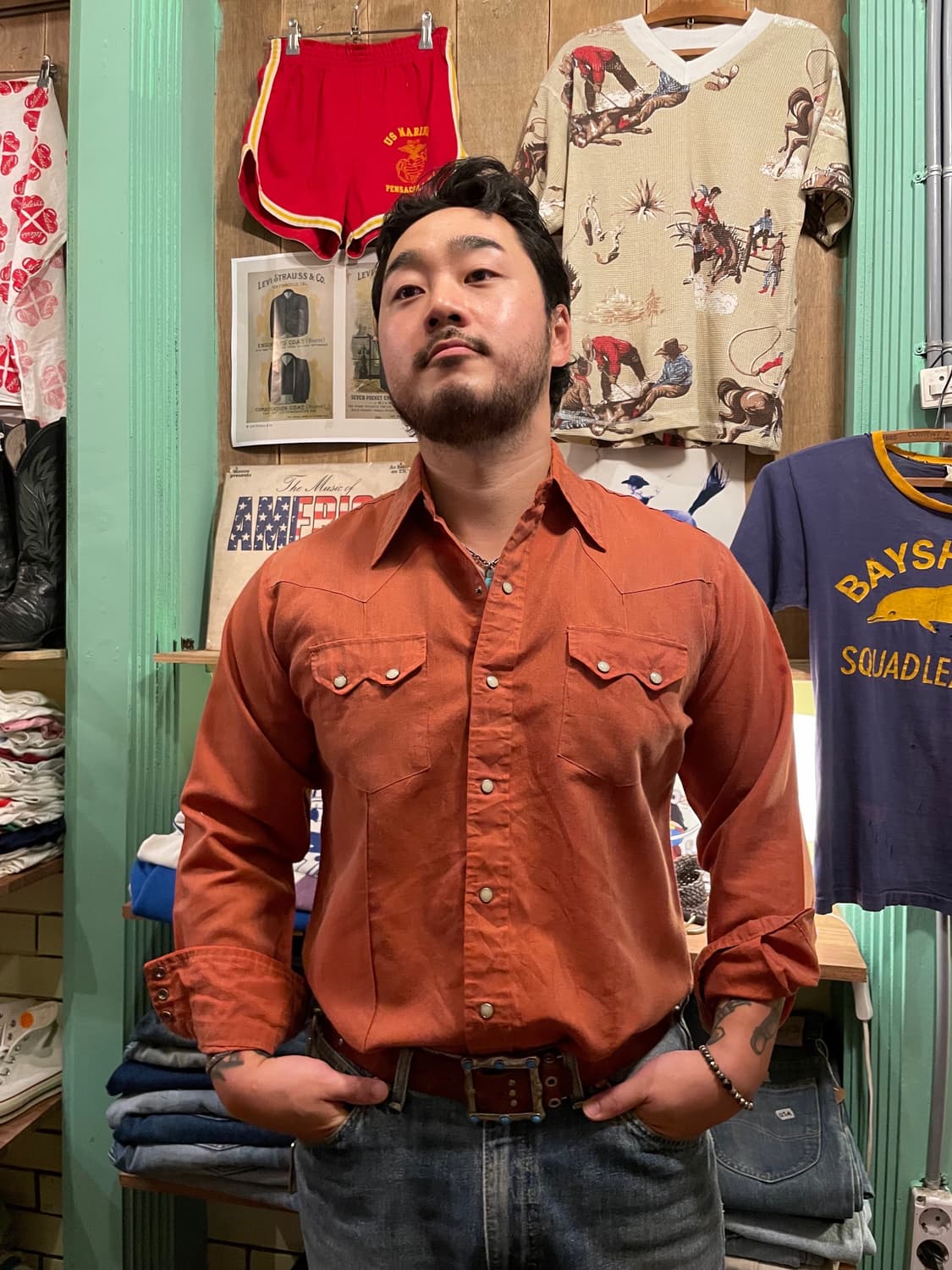 1970-80's Vintage Western shirt 상품이미지7