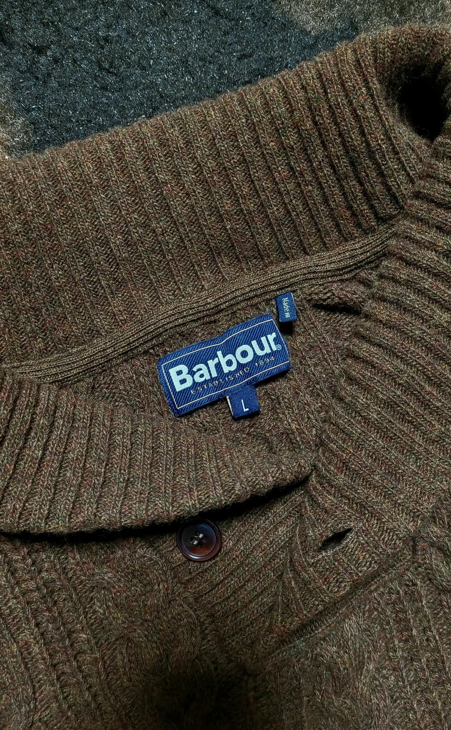 Barbour  바버 100% 울 남성용 니트(L) 상품이미지4