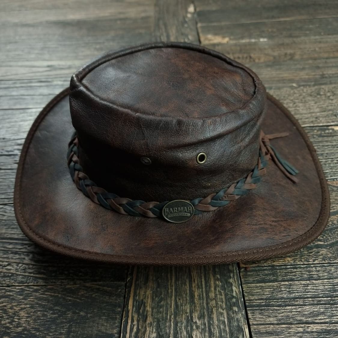 [바마 햇츠 오스트레일리아] 캥거루 레더 페도라 브라운 M19712 상품이미지2