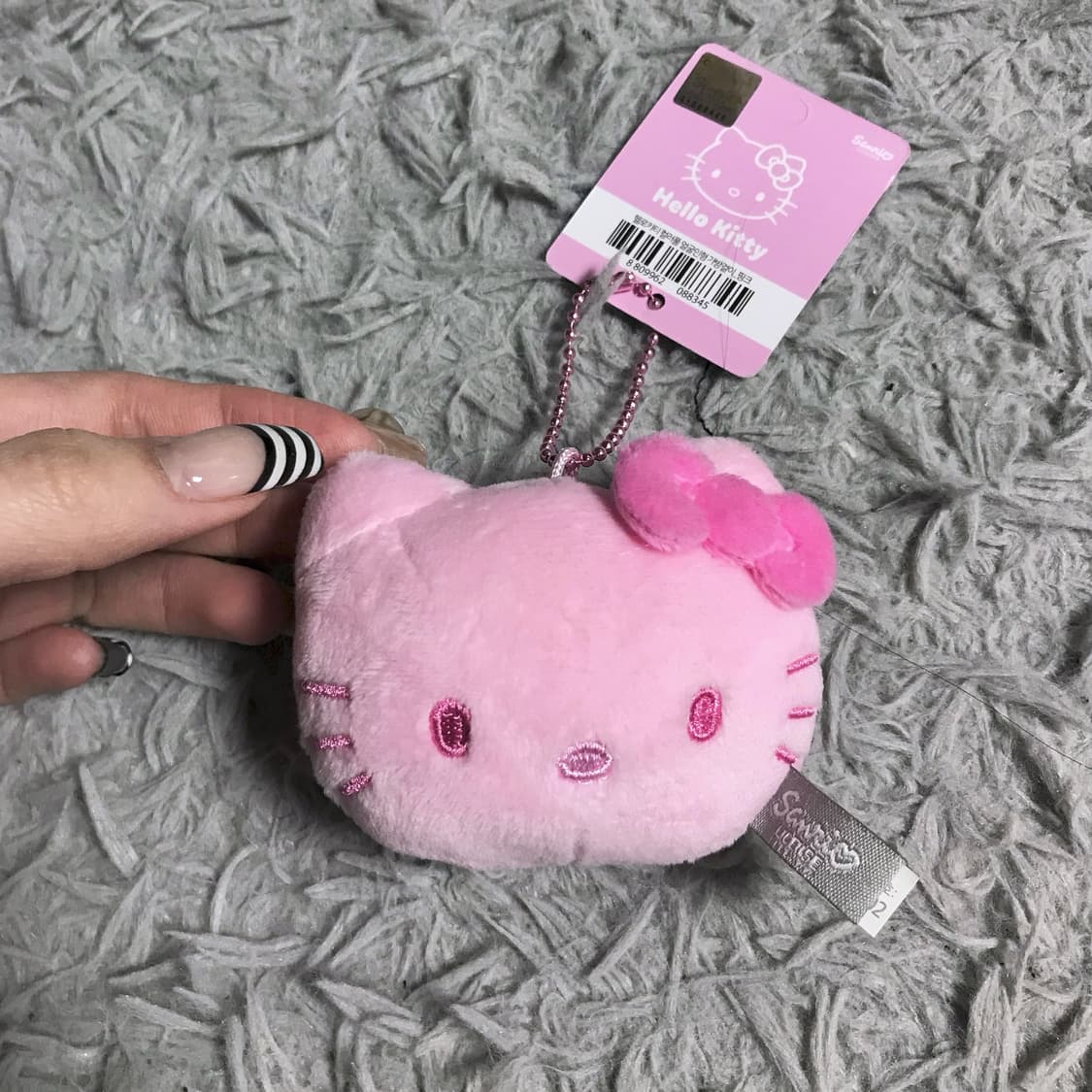 산리오 정품 헬로키티 얼굴인형 키링 핑크 마스코트 인형 고전문구 양도 상품이미지1