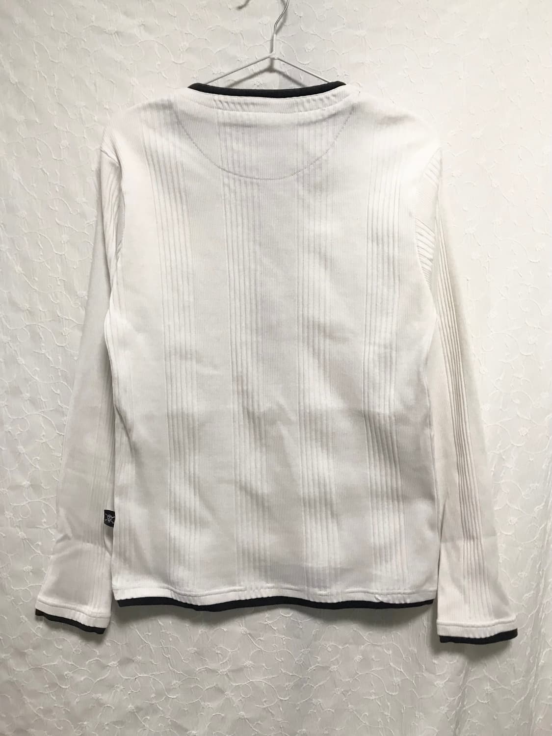 빈티지 펑크 아일렛 링 프린팅 골지 롱슬리브 탑 상품이미지5