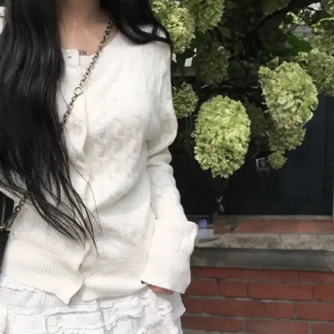 애니원모어 먼티 꽈배기 라운드 가디건 상품이미지3