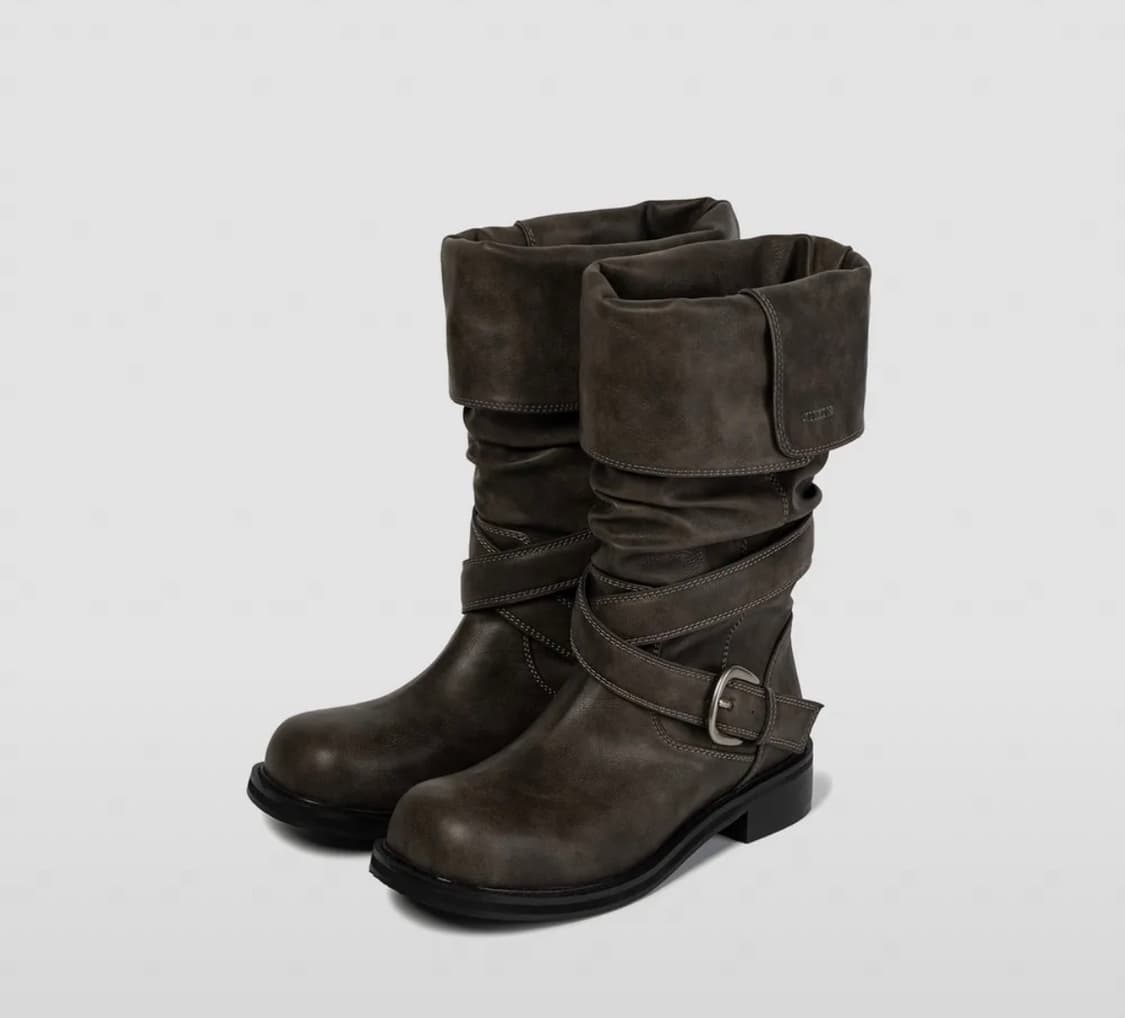 레이븐 폴더블 버클 부츠 그레이 상품이미지2