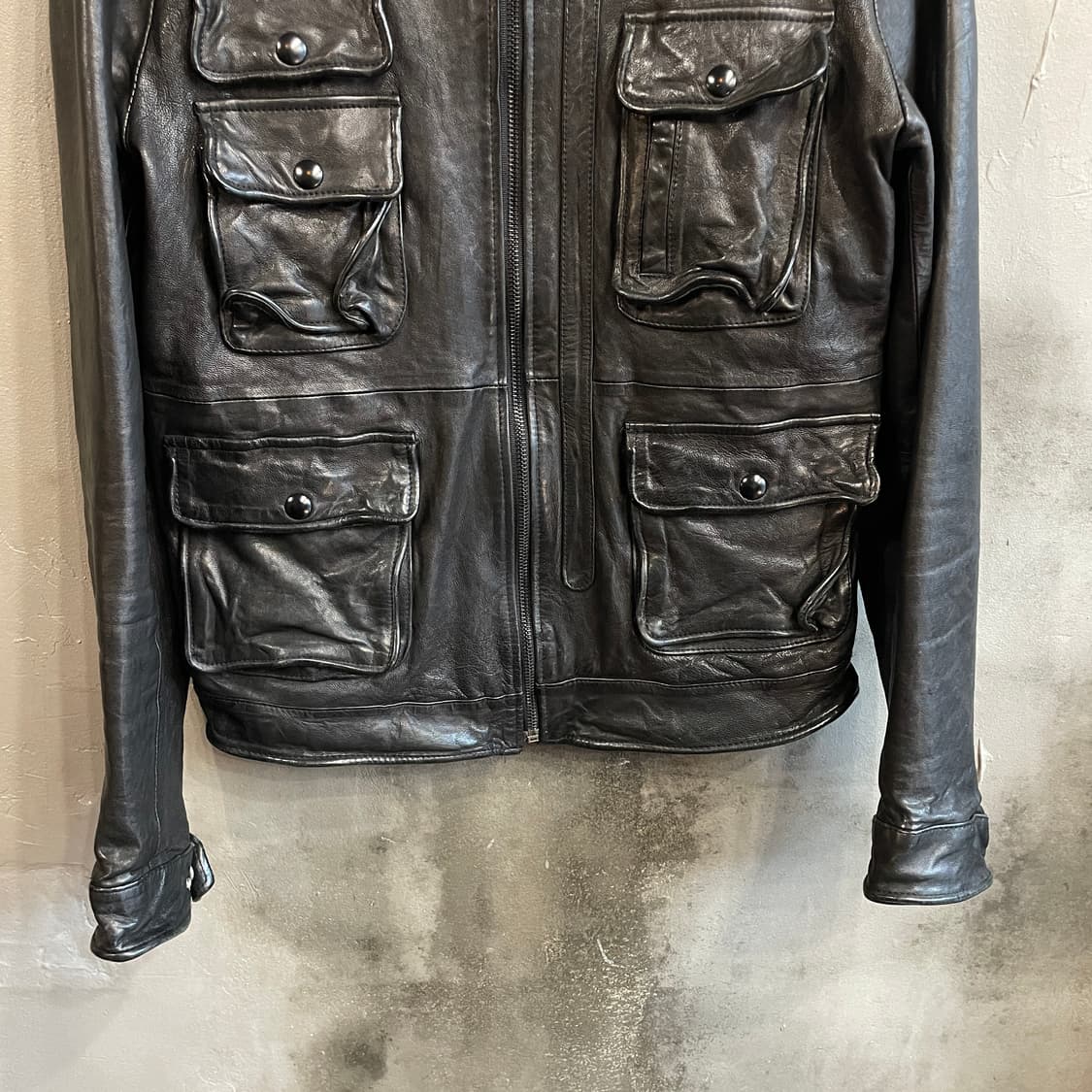 워시드 레더 자켓 상품이미지4