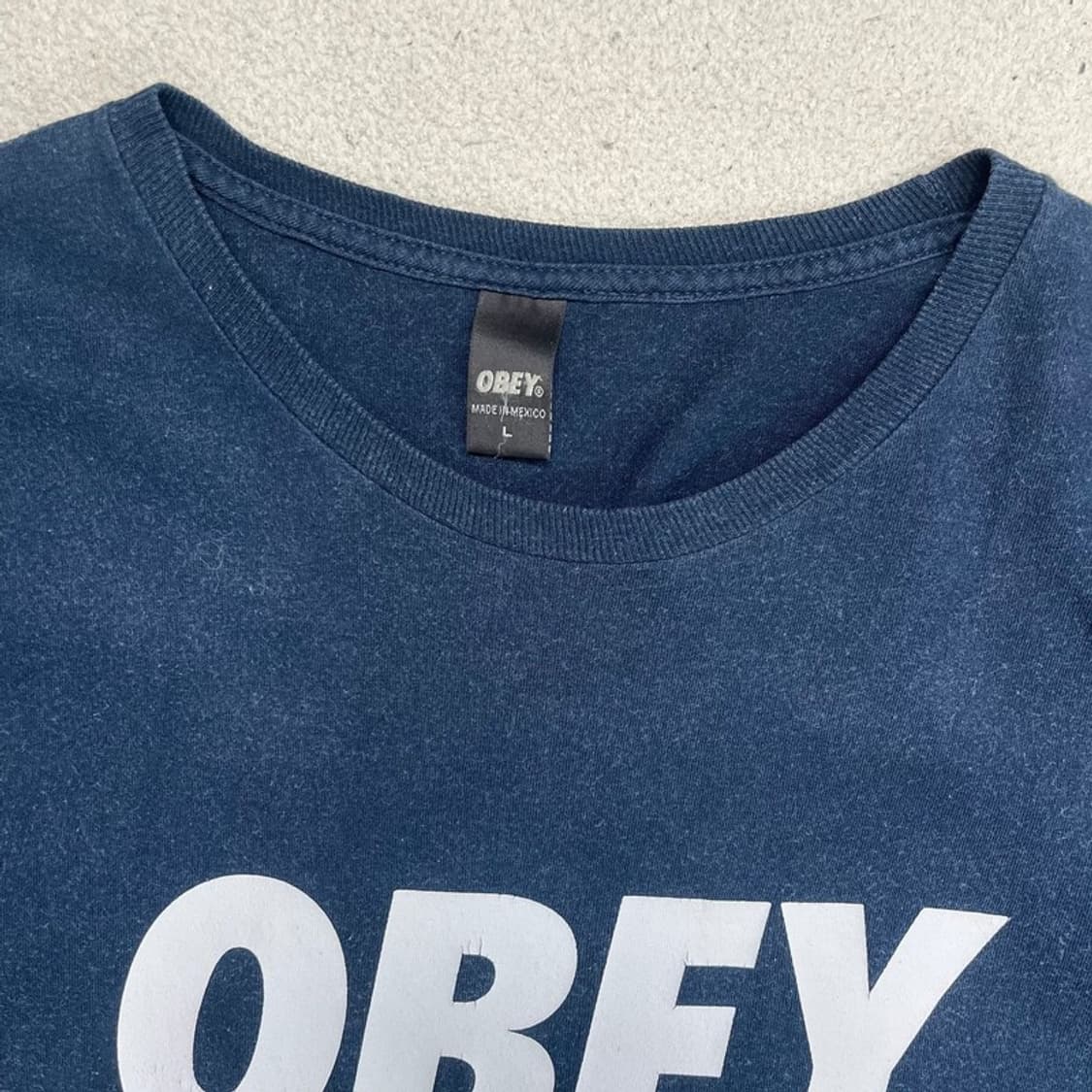 OBEY 빅로고 프린팅 티셔츠 네이비 L 상품이미지2