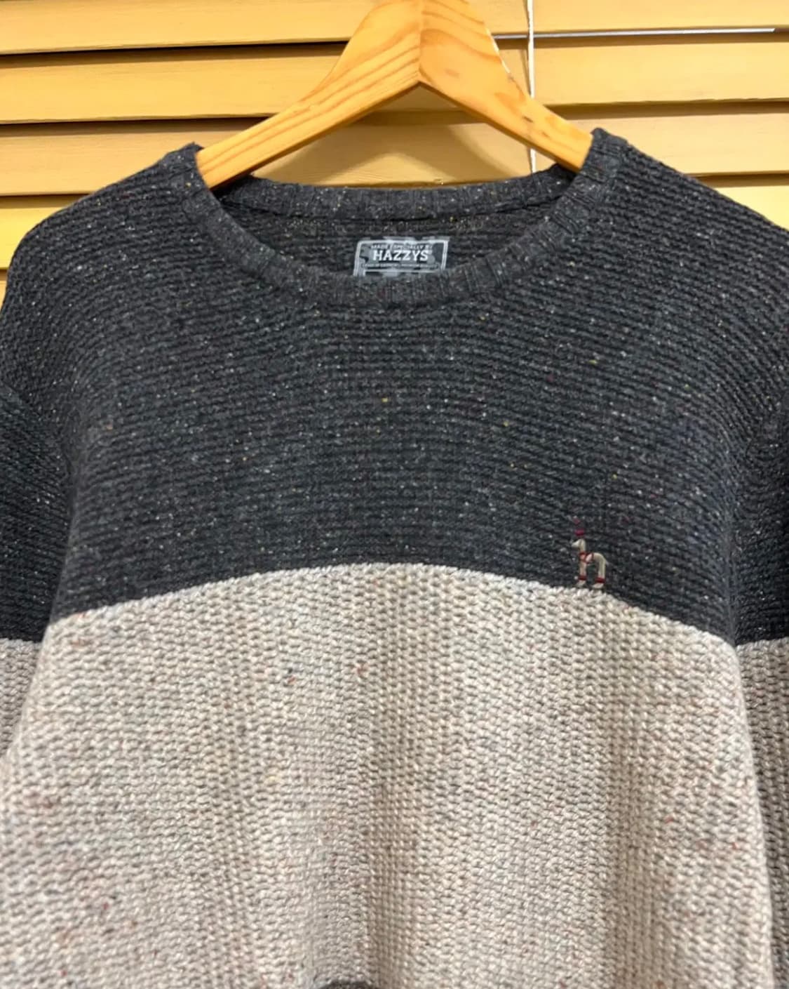 헤지스 남성 스트라이프 라운드울니트 100 상품이미지1