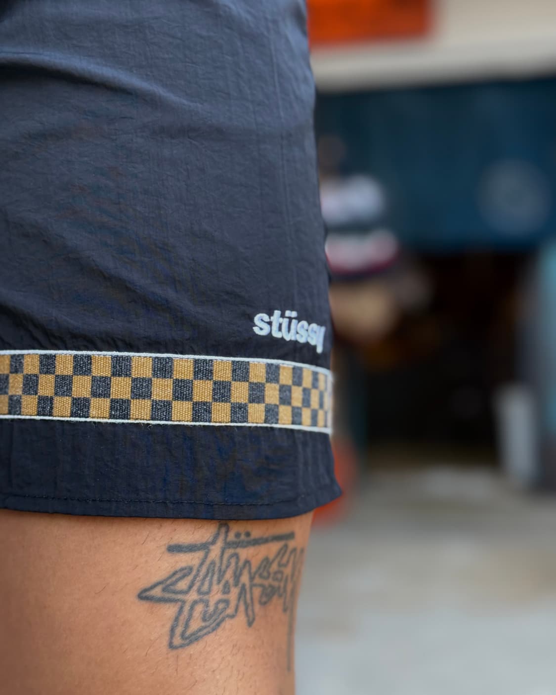 스투시 자카드 체커보드 패턴 쇼츠 S 상품이미지10