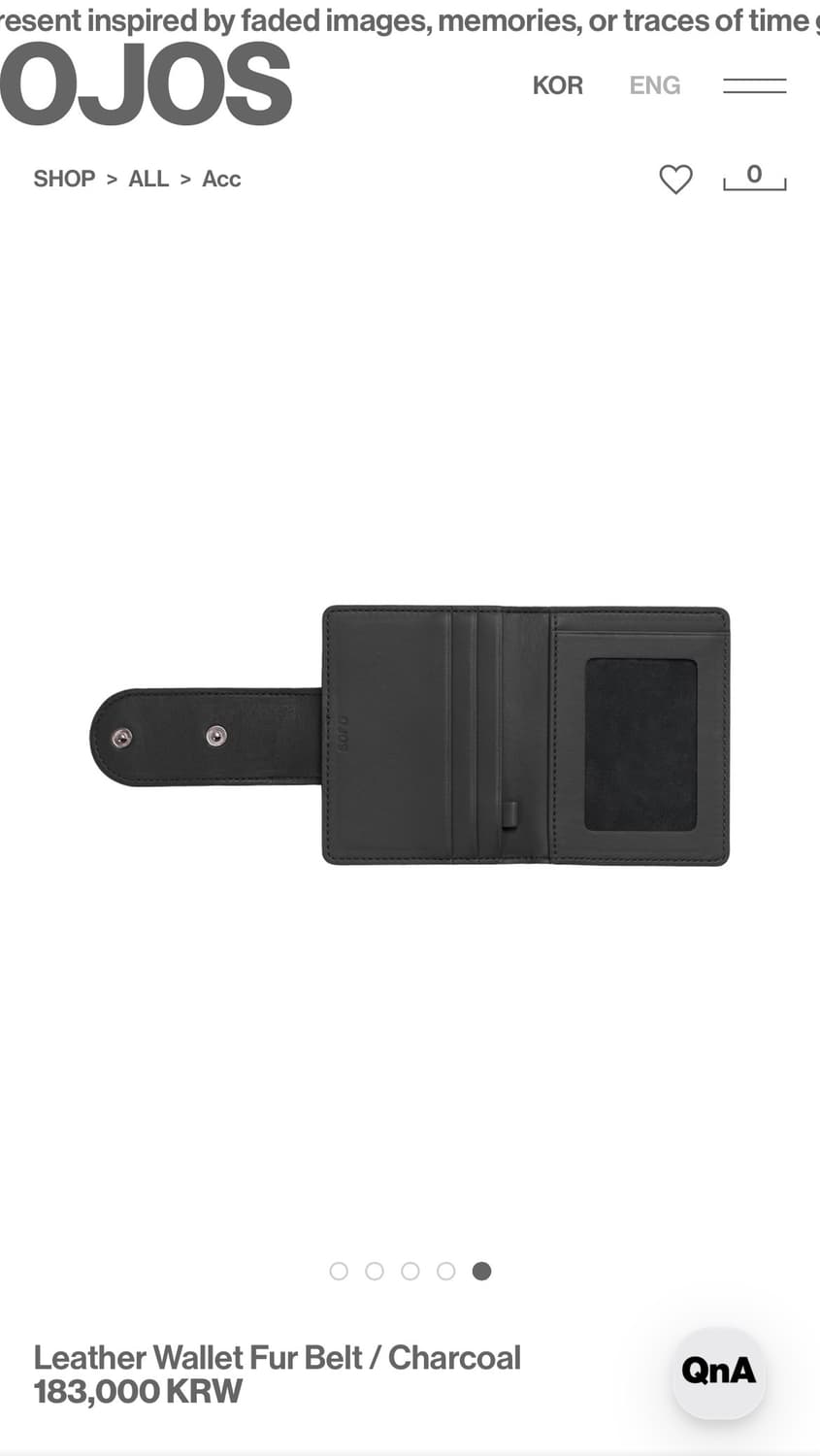 오호스 Leather Wallet Fur Belt 차콜 상품이미지4