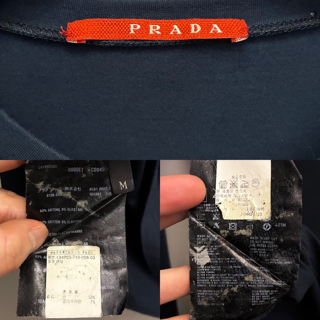 (S~M)PRADA 프라다 레드탭 테크니컬 포켓 롱슬리브 티셔츠 상품이미지10