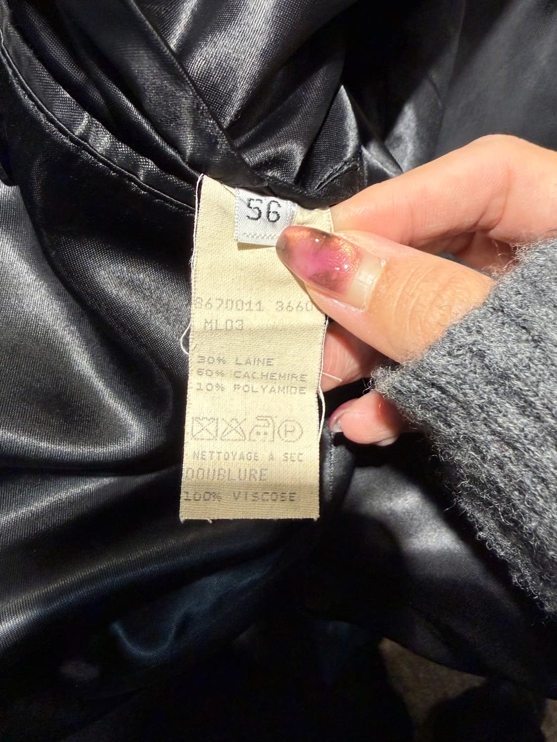 90's 입생로랑 캐시미어 더블 브레스티드 롱코트 상품이미지5