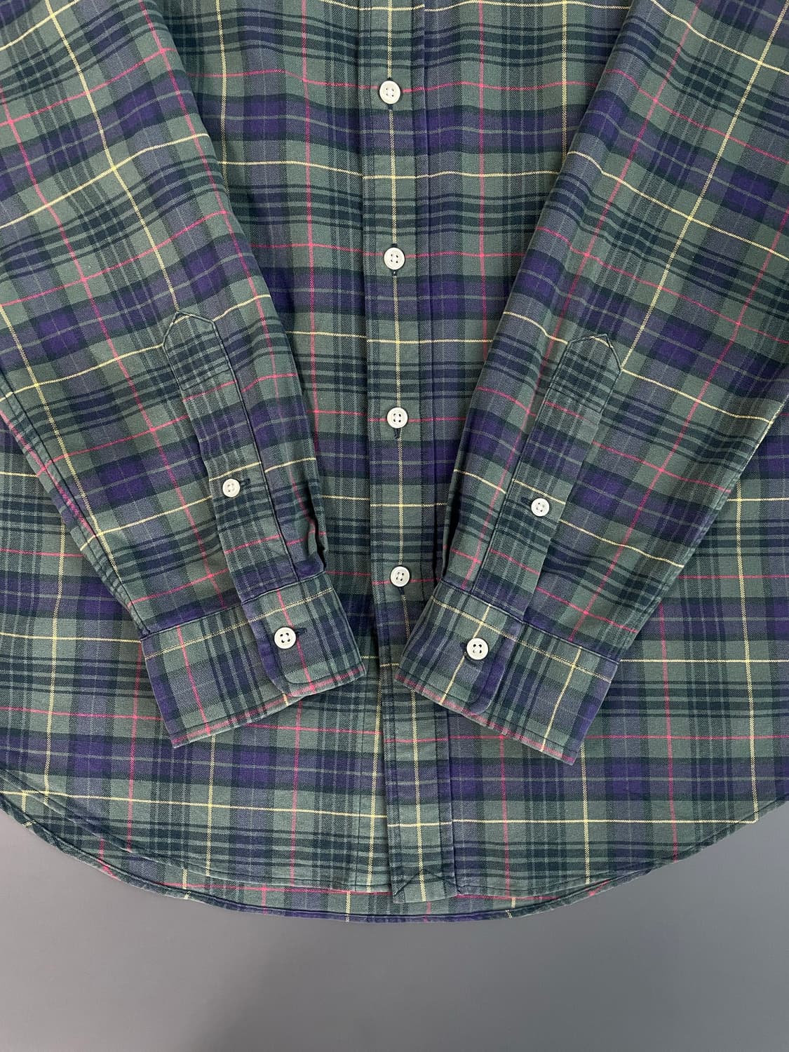 [M] 폴로 랄프로렌 자수로고 코튼 타탄 체크 셔츠 커스텀 핏 상품이미지5