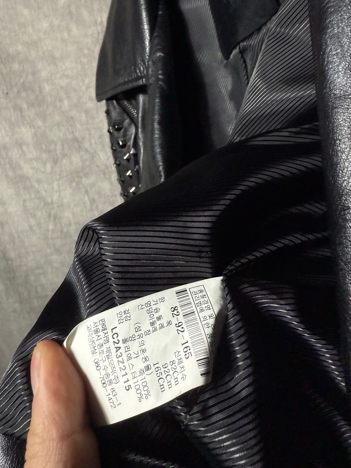 Spilaph Studded Asymmetic Leather Jacket 상품이미지6