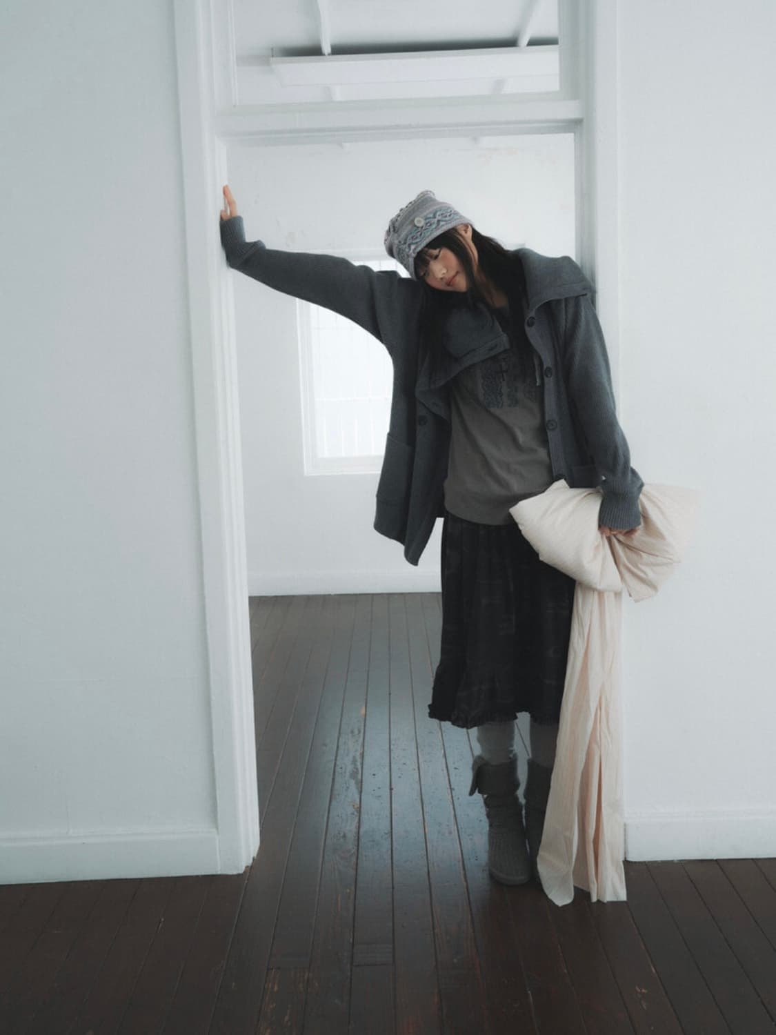 인앤양인하모니 Double button cardigan, grey 상품이미지2